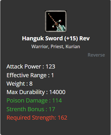 Hanguk Sword +15 (Reverse)
